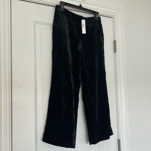 JCREW BLACK VELVET PETITE PANTS NWT